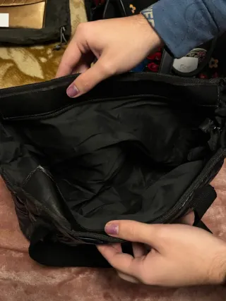 Bolso negro acolchado mujer