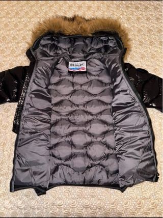 Abrigo Blauer Negro Mujer con Capucha de pelo