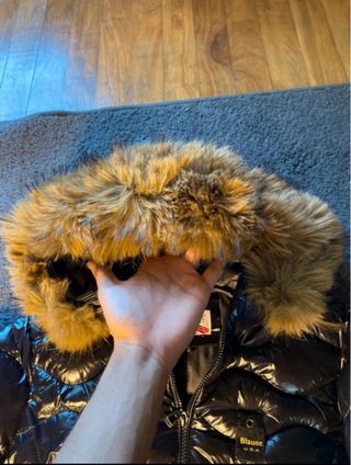 Abrigo Blauer Negro Mujer con Capucha de pelo