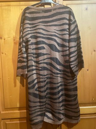 Top Zara S hilo brillante estampado cebra