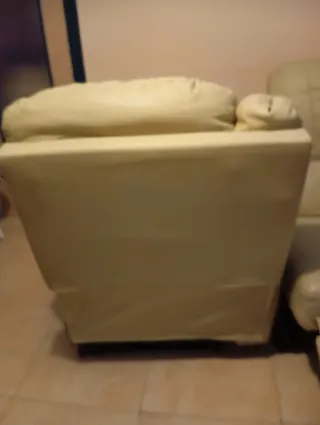 Pareja Sillones Reclinables Piel Beige