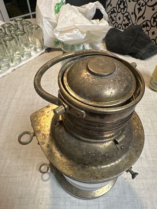 Lámpara Marinera Vintage Latón y Cristal