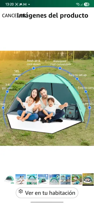 Tienda de campaña verde