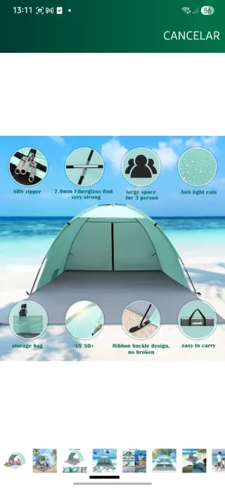 Tienda de campaña verde