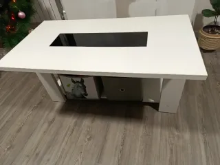 Tavolo da soggiorno rialzabile bianco - ottimo stato