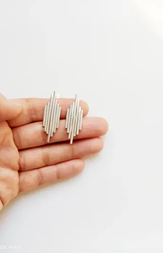 Pendientes de plata geométricos