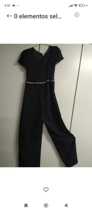 Mono pantalón mujer encaje negro