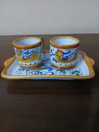 Set 2 Tazzine Caffè Deruta Ceramica