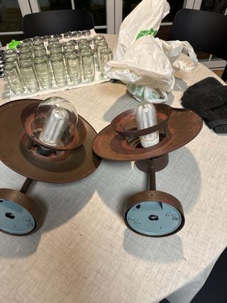 Lámpara marinera de metal y cristal