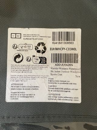 Abrigo Esquí Wantdo Mujer Talla L Blanco Impermeab