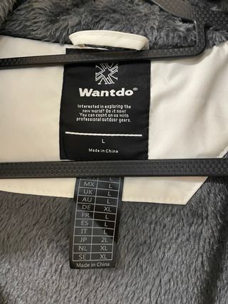 Abrigo Esquí Wantdo Mujer Talla L Blanco Impermeab