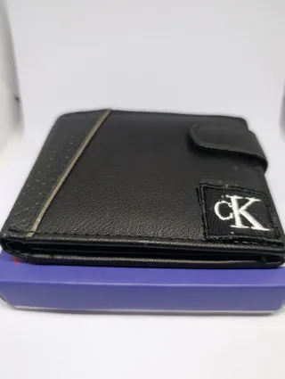 Cartera Calvin Klein Piel Negra Certificada