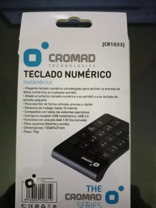 Teclado Numérico Cromad CR1033 Inalámbrico