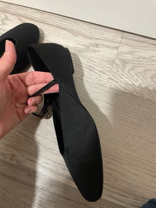 Bailarinas Zara Negras con Tira y Pedrería