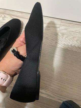 Bailarinas Zara Negras con Tira y Pedrería