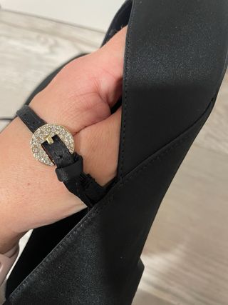 Bailarinas Zara Negras con Tira y Pedrería