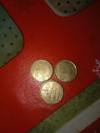 3 Monedas 5 Pesetas España 1999