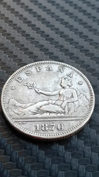 2 Pesetas Plata Gobierno Provisional 1870  74*