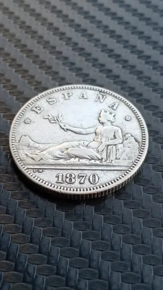2 Pesetas Plata Gobierno Provisional 1870  74*