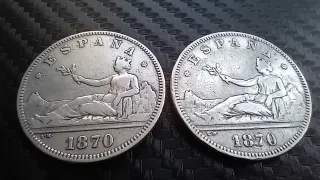 2 Pesetas Plata Gobierno Provisional 1870  74*