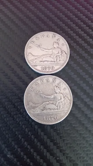 2 Pesetas Plata Gobierno Provisional 1870  74*