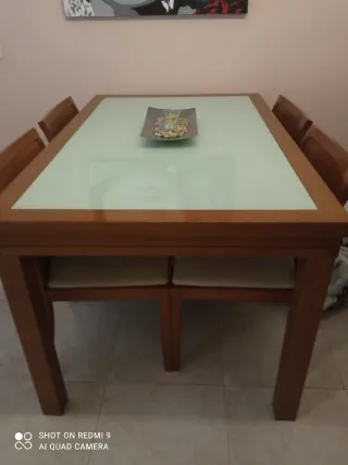 Mueble de madera cerezo macizo mesa extensible.. y