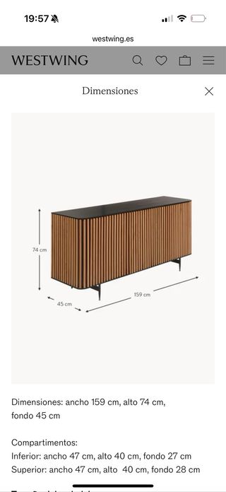 Aparador Westwing Madera y Metal