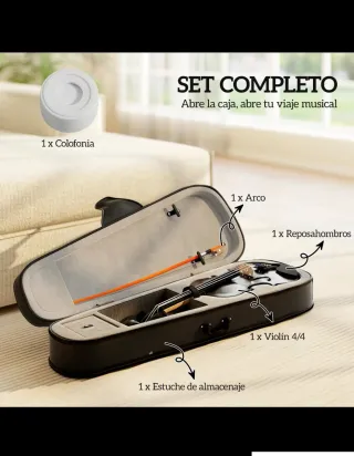Violín 4/4 Negro Completo