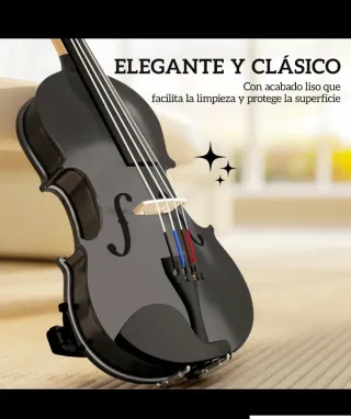 Violín 4/4 Negro Completo