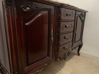 Consola Madera Maciza y Mármol