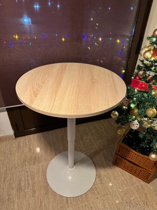 Mesa redonda extensible madera y metal