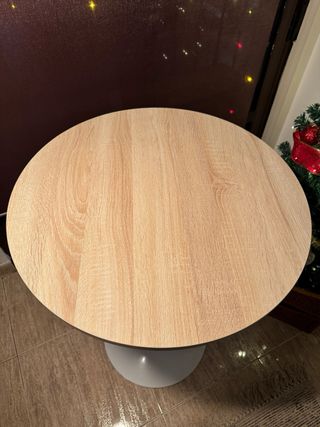 Mesa redonda extensible madera y metal