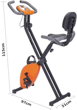 Bicicleta estática plegable naranja fitness