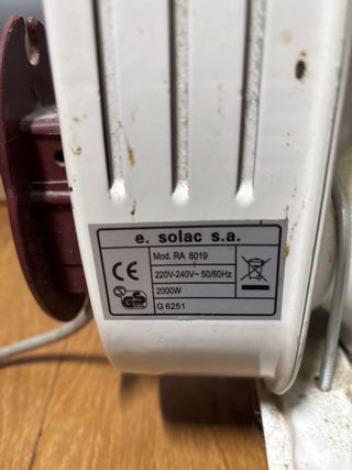 Estufa  Rafiador eléctrico Solac