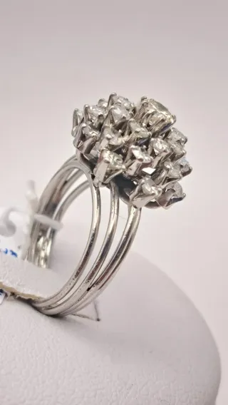 Anillo platino Diamantes