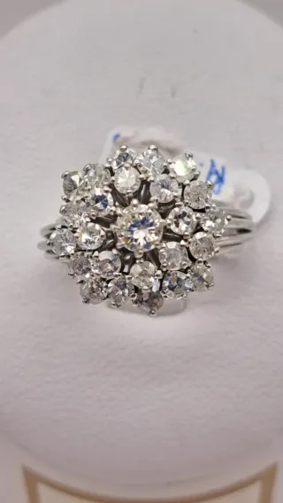 Anillo platino Diamantes