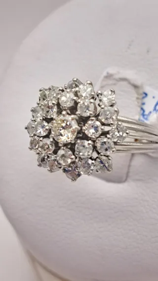 Anillo platino Diamantes