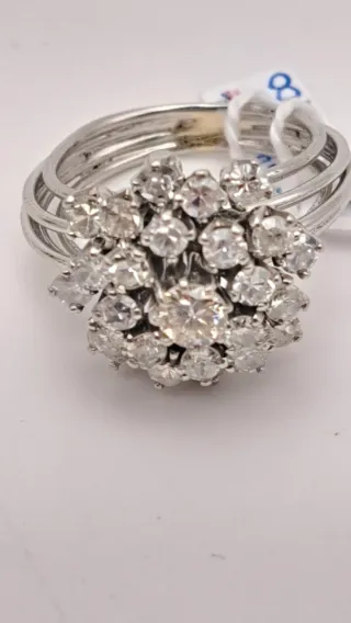 Anillo platino Diamantes