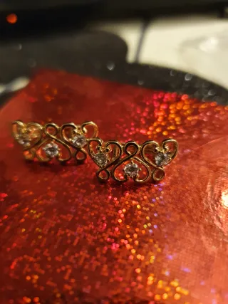 Pendientes Corazones Oro con Circonitas