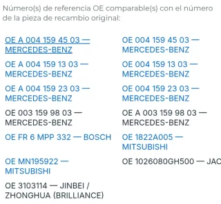 Lote 4 Bujías Bosch Mercedes
