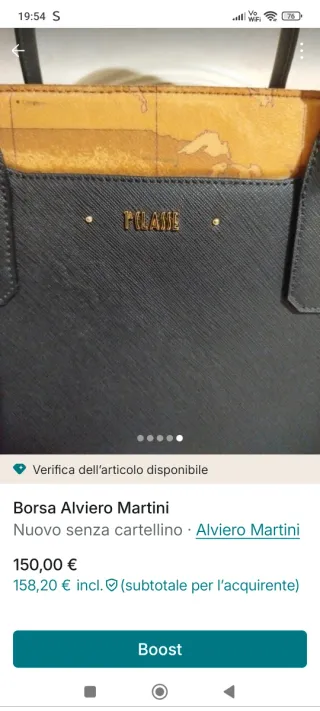 Borsa Alviero Martini 1A Classe Pelle Nera