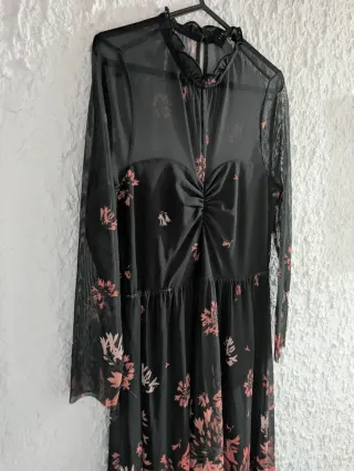 Vestido largo Ted Baker floral negro