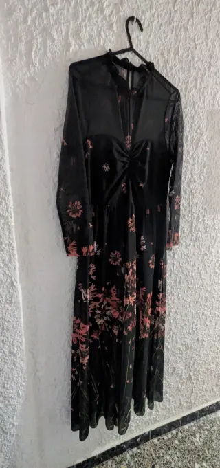 Vestido largo Ted Baker floral negro