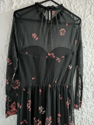 Vestido largo Ted Baker floral negro