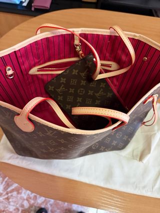 Borsa Louis Vuitton Neverfull GM Beige/Rosso M40990