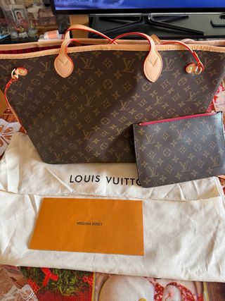 Borsa Louis Vuitton Neverfull GM Beige/Rosso M40990