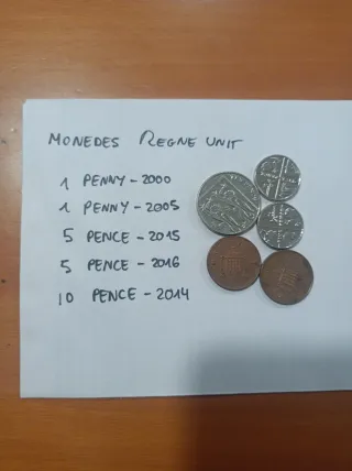 Monedas Reino Unido 1p, 5p, 10p