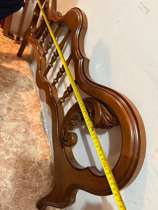 Cabecero y pie de cama vintage de madera maciza