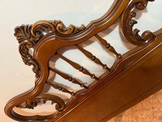 Cabecero y pie de cama vintage de madera maciza