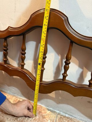 Cabecero y pie de cama vintage de madera maciza